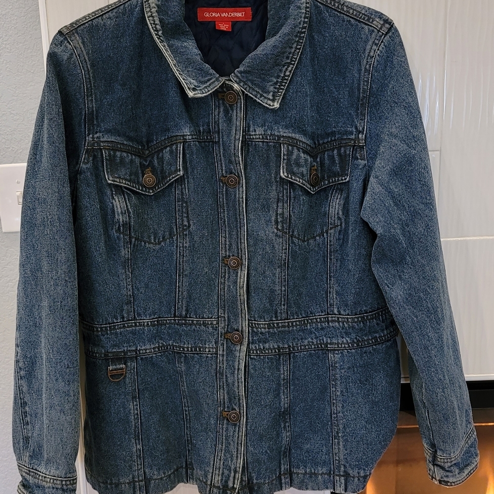 Womens Gloria Vanderbilt Quilted Jacket Size L Fits Like a Medium